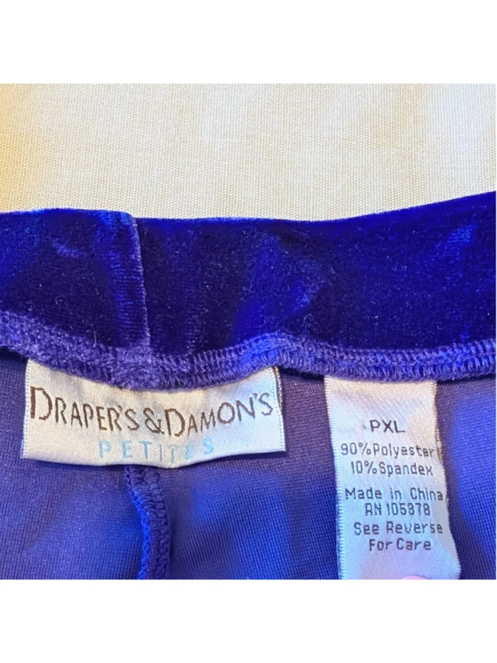 Draper’s & Damon’s Petite XL Purple Velour Lounge Set Y2K Ribbed Top Pants